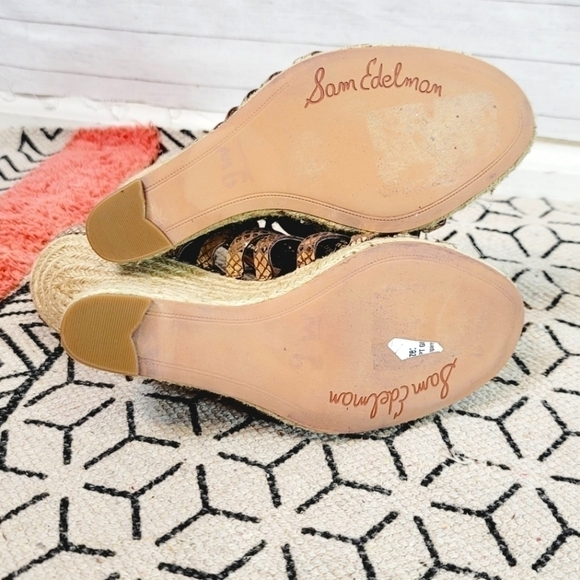 Sam Edelman Annabel Gold Wedge Espadrilles, sz 8 - Picture 10 of 13